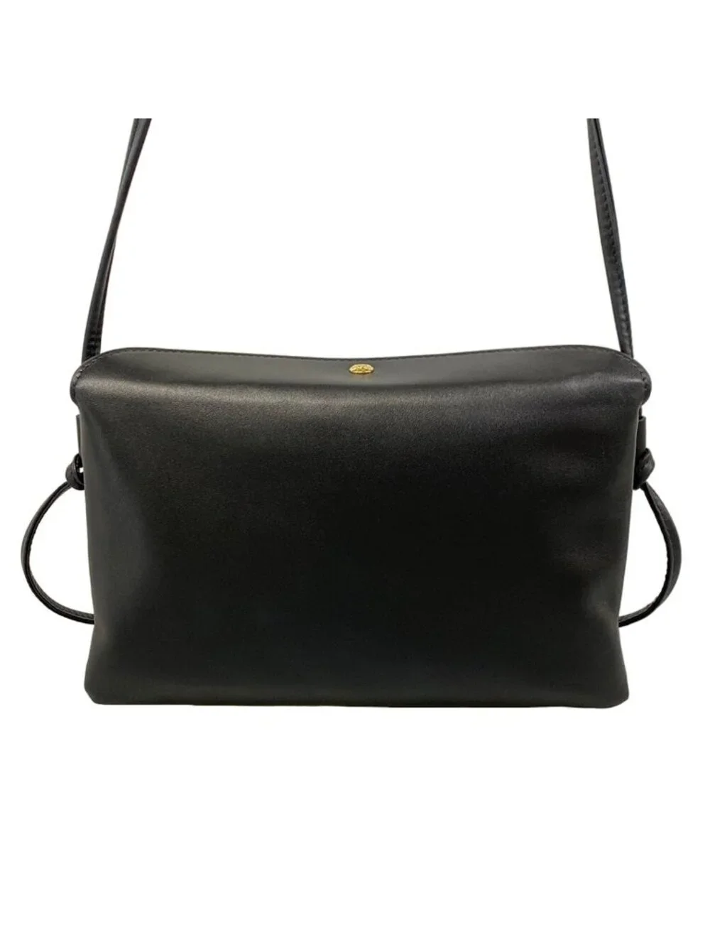 Celine Shoulder Bag Trio Flap Black Lambskin